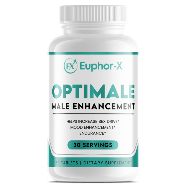 OptiMale dietary supplement bottle showcasing premium ingredients for enhanced testosterone levels and improved workout performance, designed to support men's health and vitality.