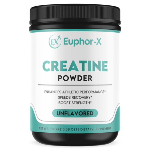 High-quality creatine powder in a sleek container, formulated with pure creatine monohydrate to enhance muscle growth, performance, and recovery.